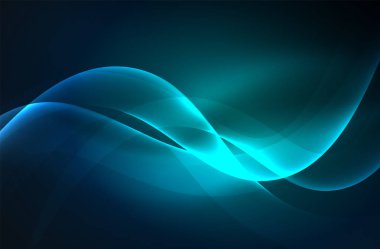 Karanlıkta parlayan dumanlı dalgalar