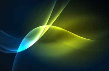 Karanlıkta parlayan dumanlı dalgalar