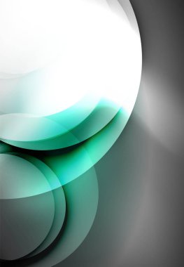 Dijital illüstrasyon, parlayan dalgalar ve daireler