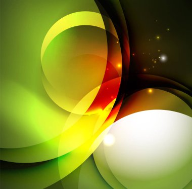Dijital illüstrasyon, parlayan dalgalar ve daireler