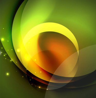 Dijital illüstrasyon, parlayan dalgalar ve daireler