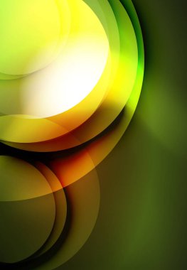 Dijital illüstrasyon, parlayan dalgalar ve daireler