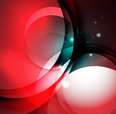 Dijital illüstrasyon, parlayan dalgalar ve daireler