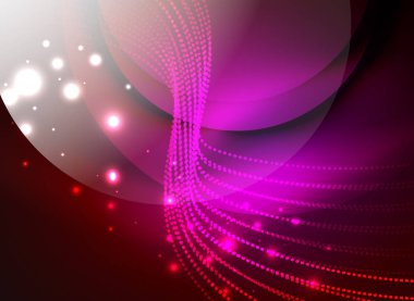 Parçacıklar koyu renk arka plan üzerinde oluşturulan parlayan dalga