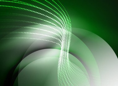 Parçacıklar koyu renk arka plan üzerinde oluşturulan parlayan dalga