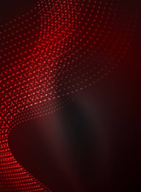 Parçacıklar koyu renk arka plan üzerinde oluşturulan parlayan dalga