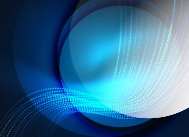 Parçacıklar koyu renk arka plan üzerinde oluşturulan parlayan dalga