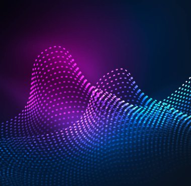 Tasarım şablonu parlayan parçacıkları dalga