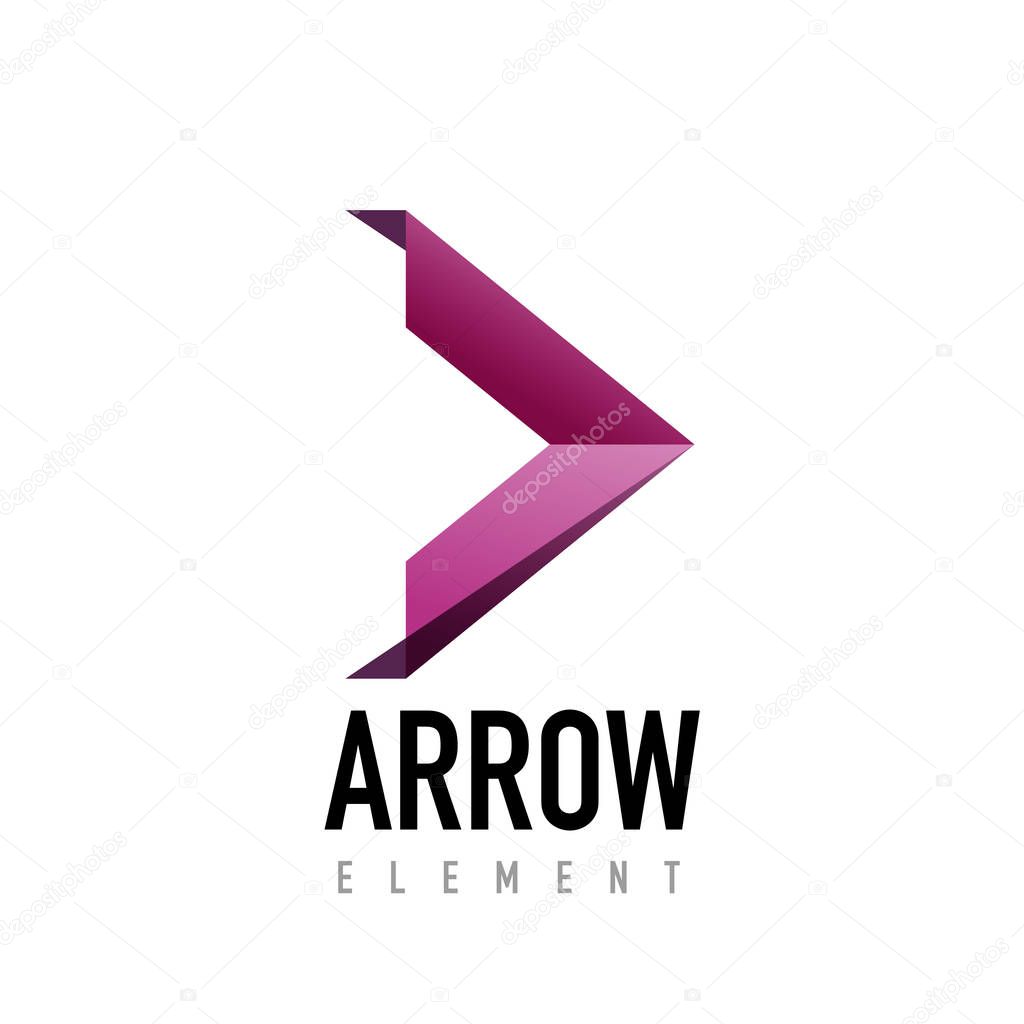 Vector arrow geometric design logo, abstract modern logotype