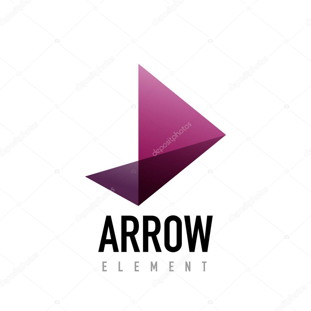 Vector arrow geometric design logo, abstract modern logotype