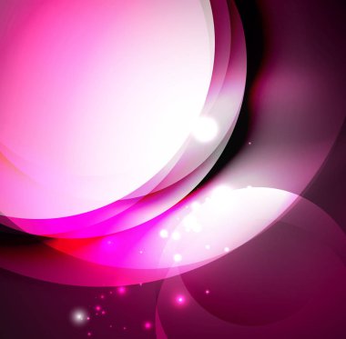 Dijital illüstrasyon, parlayan dalgalar ve daireler