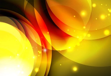 Dijital illüstrasyon, parlayan dalgalar ve daireler