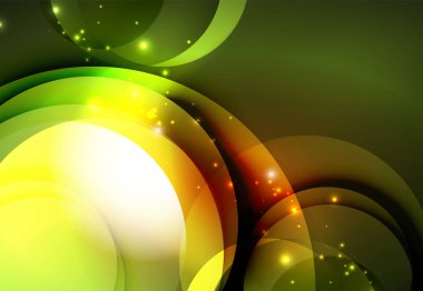 Dijital illüstrasyon, parlayan dalgalar ve daireler