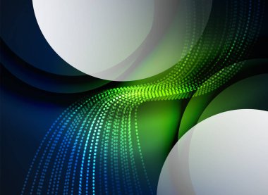 Parçacıklar koyu renk arka plan üzerinde oluşturulan parlayan dalga