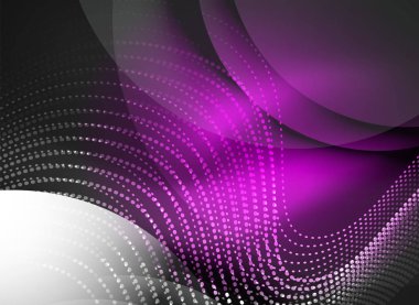 Parçacıklar koyu renk arka plan üzerinde oluşturulan parlayan dalga