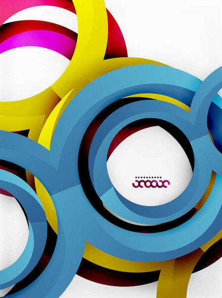 Фон дизайна векторных 3D колец
