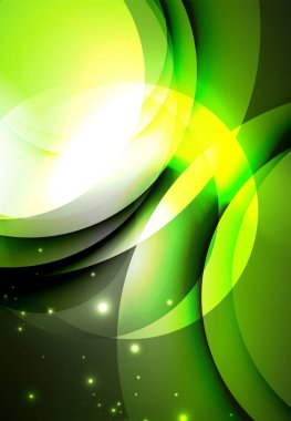 Dijital illüstrasyon, parlayan dalgalar ve daireler