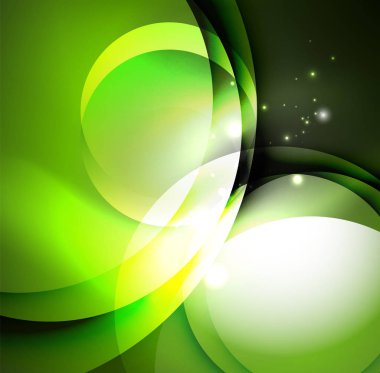 Dijital illüstrasyon, parlayan dalgalar ve daireler