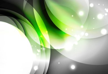 Dijital illüstrasyon, parlayan dalgalar ve daireler