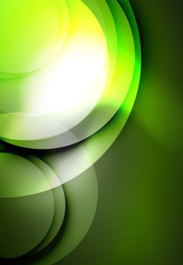 Dijital illüstrasyon, parlayan dalgalar ve daireler