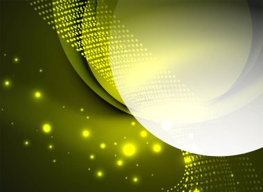 Parçacıklar koyu renk arka plan üzerinde oluşturulan parlayan dalga