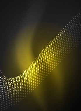 Parçacıklar koyu renk arka plan üzerinde oluşturulan parlayan dalga