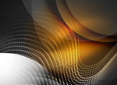 Parçacıklar koyu renk arka plan üzerinde oluşturulan parlayan dalga