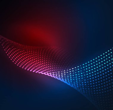 Tasarım şablonu parlayan parçacıkları dalga