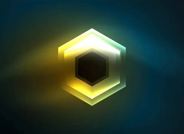 Techno λαμπερό γυαλί εξάγωνα διάνυσμα φόντο — Διανυσματικό Αρχείο