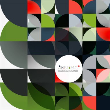 Kağıt daire kesim, mozaik mix geometrik desen tasarım