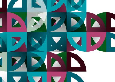 Kağıt daire kesim, mozaik mix geometrik desen tasarım