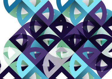 Kağıt daire kesim, mozaik mix geometrik desen tasarım