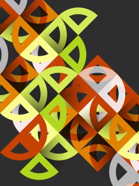 Kağıt daire kesim, mozaik mix geometrik desen tasarım