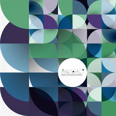 Kağıt daire kesim, mozaik mix geometrik desen tasarım