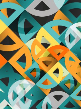 Kağıt daire kesim, mozaik mix geometrik desen tasarım