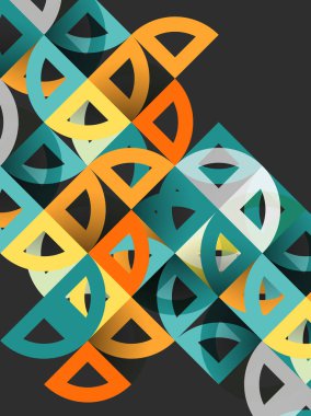 Kağıt daire kesim, mozaik mix geometrik desen tasarım