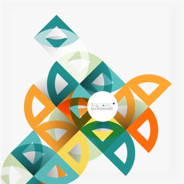 Kağıt daire kesim, mozaik mix geometrik desen tasarım