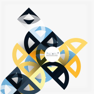 Kağıt daire kesim, mozaik mix geometrik desen tasarım