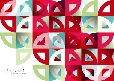 Kağıt daire kesim, mozaik mix geometrik desen tasarım