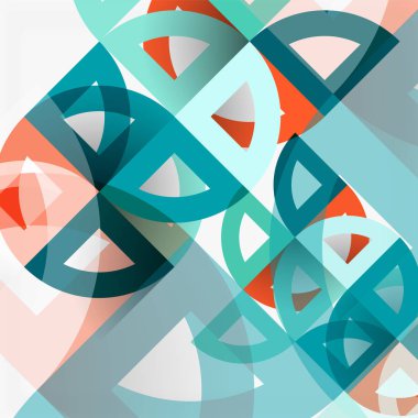 Kağıt daire kesim, mozaik mix geometrik desen tasarım