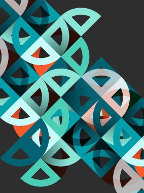 Kağıt daire kesim, mozaik mix geometrik desen tasarım