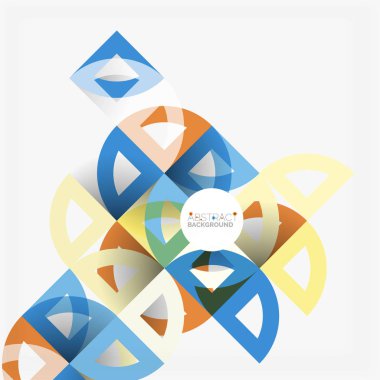 Kağıt daire kesim, mozaik mix geometrik desen tasarım