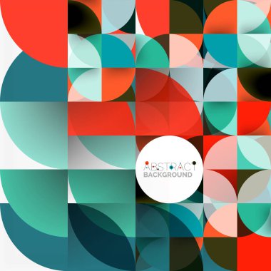 Kağıt daire kesim, mozaik mix geometrik desen tasarım