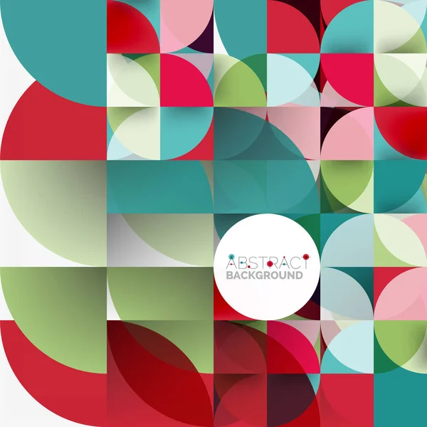 Découper des cercles en papier, mosaïque mélanger motif géométrique — Image vectorielle