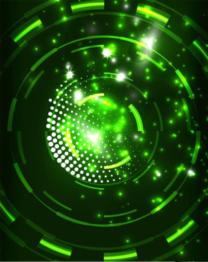 Neon Çemberleri Soyut Arkaplan