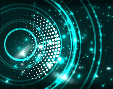 Neon Çemberleri Soyut Arkaplan