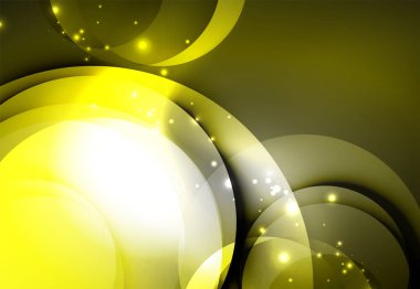Dijital illüstrasyon, parlayan dalgalar ve daireler