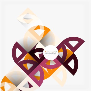 Kağıt daire kesim, mozaik mix geometrik desen tasarım