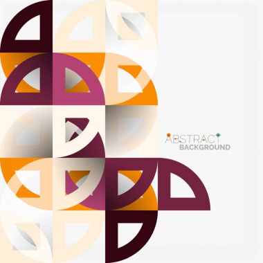 Kağıt daire kesim, mozaik mix geometrik desen tasarım