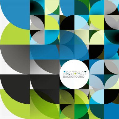 Kağıt daire kesim, mozaik mix geometrik desen tasarım